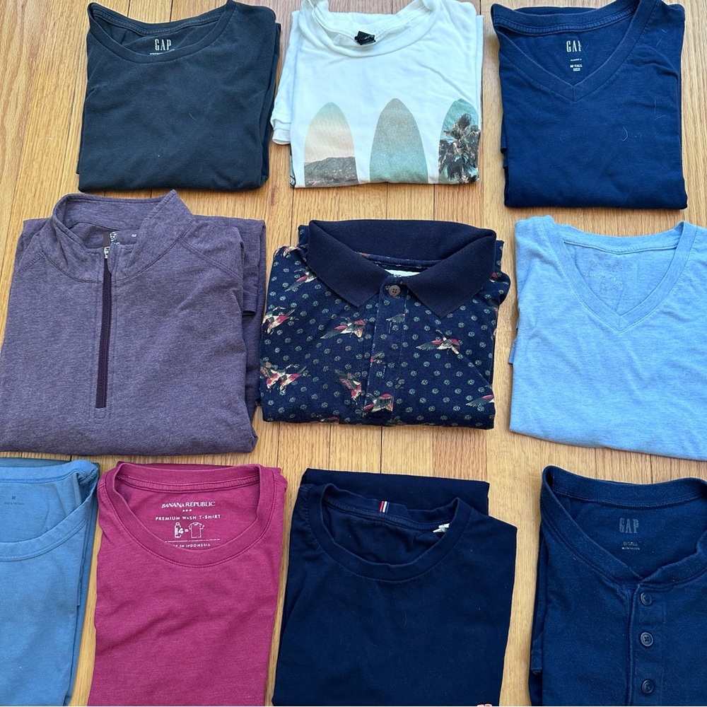 Lot of 10 Mens T-shirts Tops Size M Polo Shirts Les Deux Banana Republic Gap